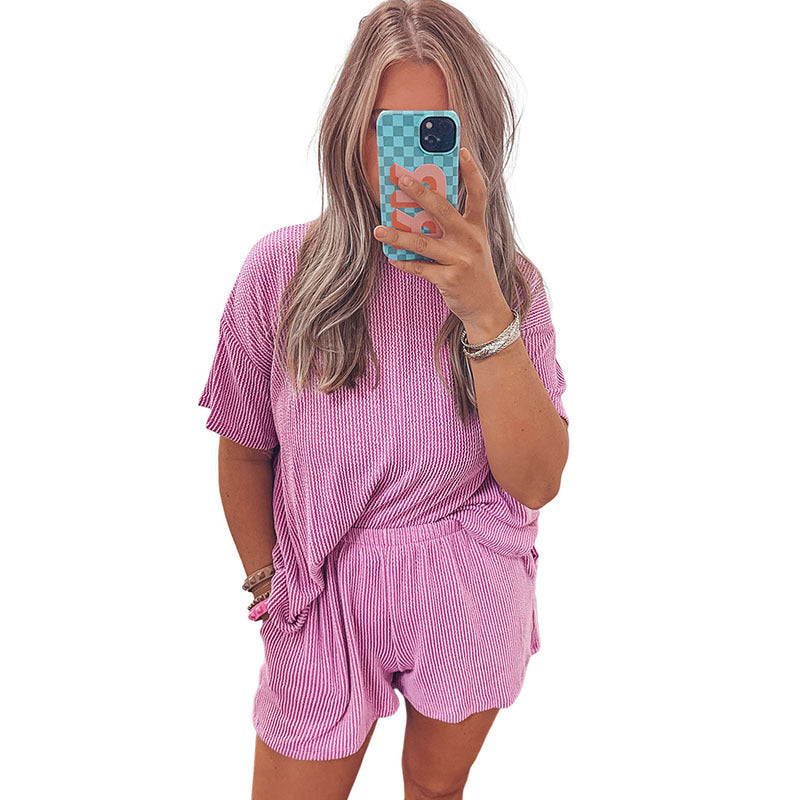 Women's Short-sleeved T-shirt Shorts Two-piece Set