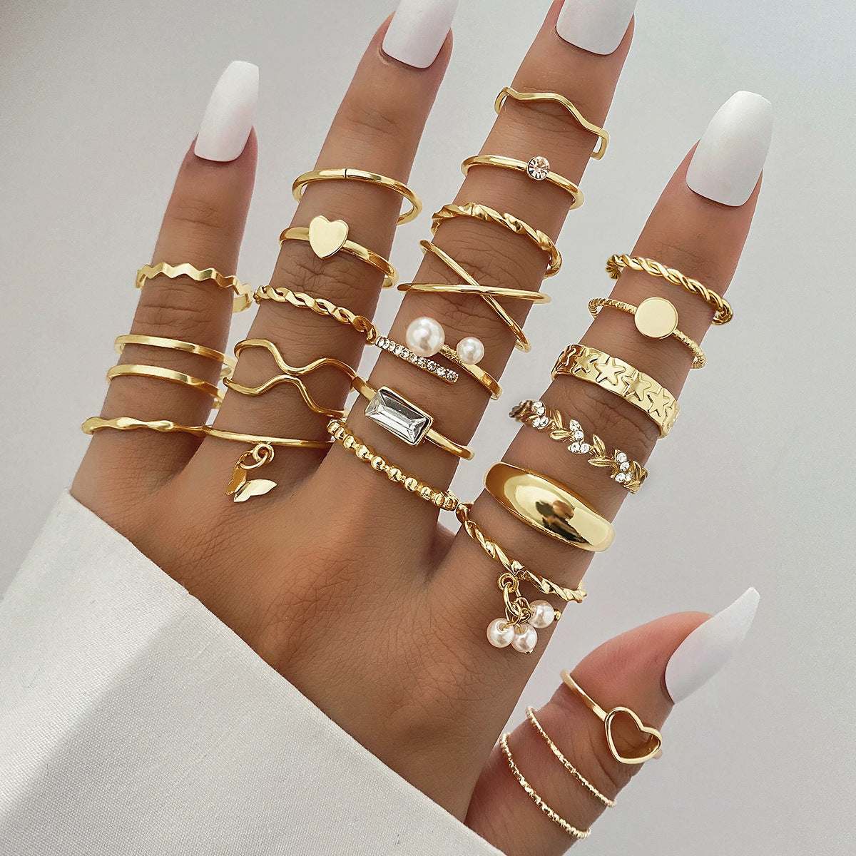 Ring Female Niche Senior Knuckle Ring 23 Pieces Suit