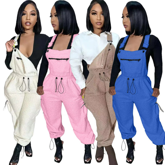 Urban Ease Drawstring Overall Jumpsuit