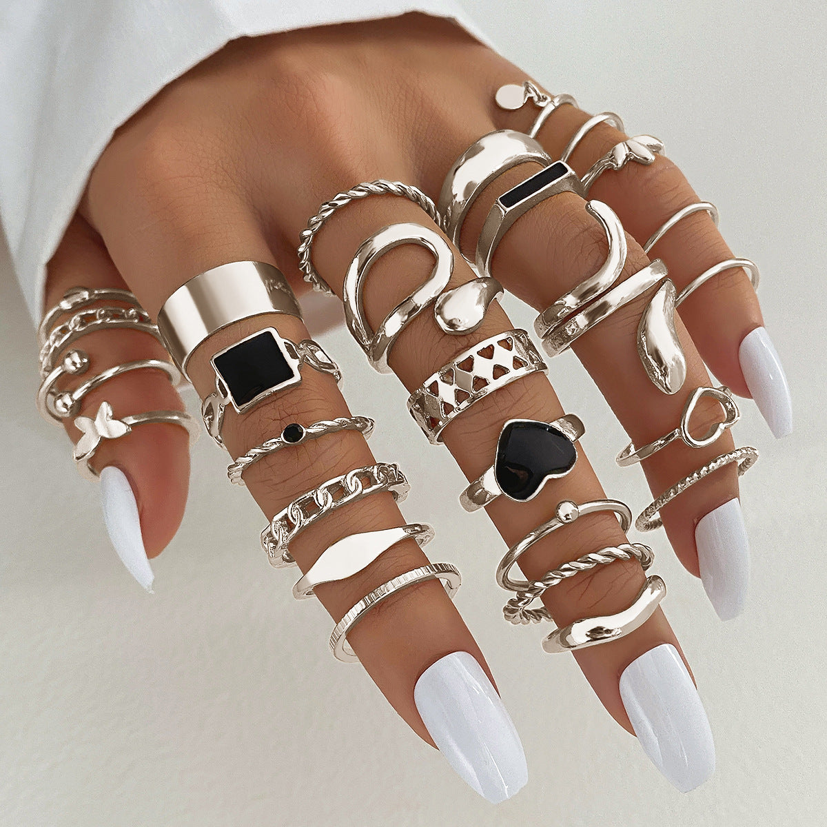 Ring Female Niche Senior Knuckle Ring 23 Pieces Suit